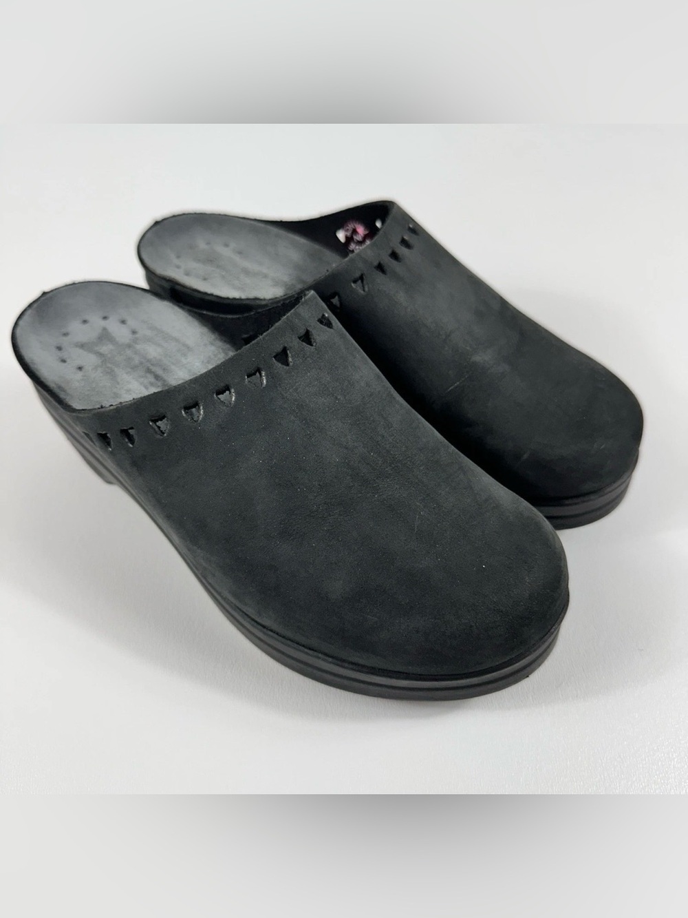 Mephisto Air Relax Black Nubuck Leather Comfort Clogs Mules EU 37 US 6.5-7